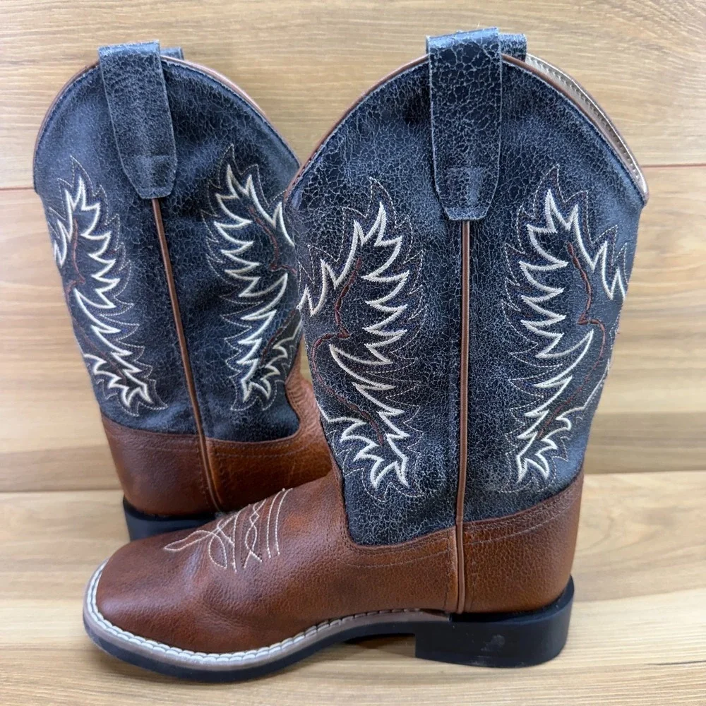 Cody James Boys Western Boots 2 D Brown Square Toe Embroidered Cowboy Rodeo